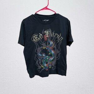 Ed Hardy Black Cotton Blend Tee